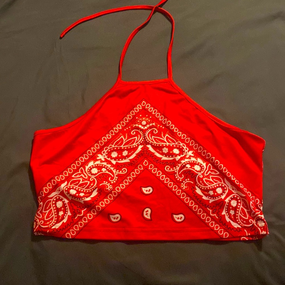 Shein NWOT Bandana halter top